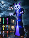 Elegear 10FT Grim Reaper Halloween Inflatable, Motion-Activated Scream / 8 lighting modes, PIR sensor; Pump