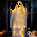 Halloween Decorations Outdoor,4.8FT Hanging Swing Ghost for Yard and Porch / 8 Modes & Timer,Spooky Lighted