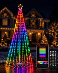 7FT Outdoor Christmas Tree with Lights, DIY Light Show LED Christmas Tree / Fully DIY, One-Tap Preset Scenes,