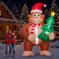 Civaner 12 ft Funny Bigfoot Christmas Inflatables with LED Light Christmas Sasquatch Blow-up Yard Decoration