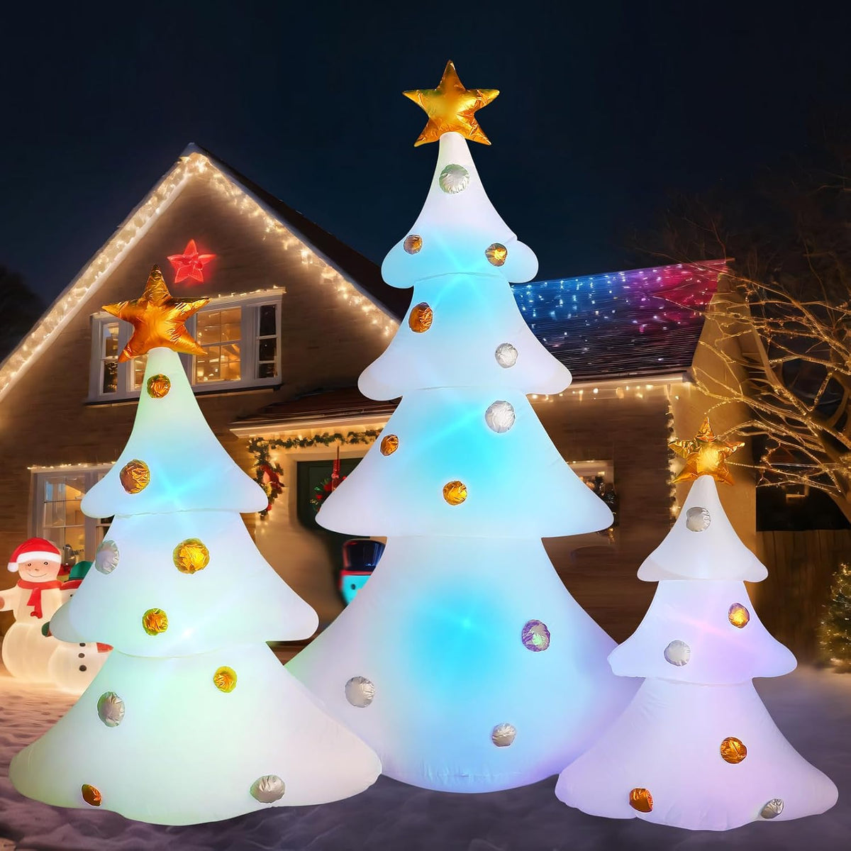 MiniInflat 7ft Christmas Inflatable Tree Outdoor Decorations Christmas Blow up Yard Decoration with Built in