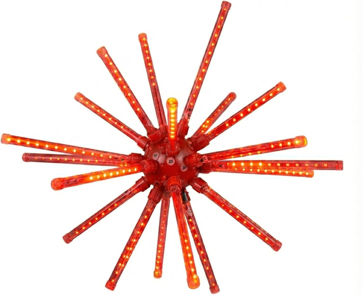 Holiday Bright Lights 20-Inch Red LED Meteor Burst Indoor Outdoor Hanging Star with 224 Lights