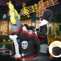 Bonus Bluetooth Speaker! 5.4x5.4FT Giant 3D Novelty Halloween Inflatable Skeleton Playing Piano with Build-...
