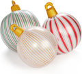 FUNBOY Giant Inflatable LED Vintage Stripe Christmas Ornaments, 3-Pack / 3 Giant Sizes: 24'', 22'' and