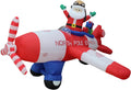 8 FT Animated Christmas Inflatable Santa Claus Flying Airplane / Outdoor Yard Blow Up Decoration, Bright LED