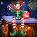 JOVIPOP 16FT Christmas Inflatable Elf Decoration for Outdoor Yard / Lighted Giant Elf Blow Up Yard Decor with