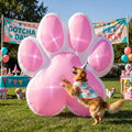 ZeahVeyora 7ft Paw Party Inflatable Decoration Giant Pink and White Dog Paw Theme Blow up with Built-in LED