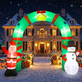 Tasdurian 8ft Christmas Inflatable Archway Outdoor Decoration / Santa Claus and Snowman Inflatable Blow up